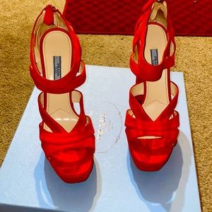 Prada Red Heel Sandal